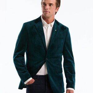 Original Penguin Velvet Slim Fit Suit Separate Jacket Blazer (Emerald Green)